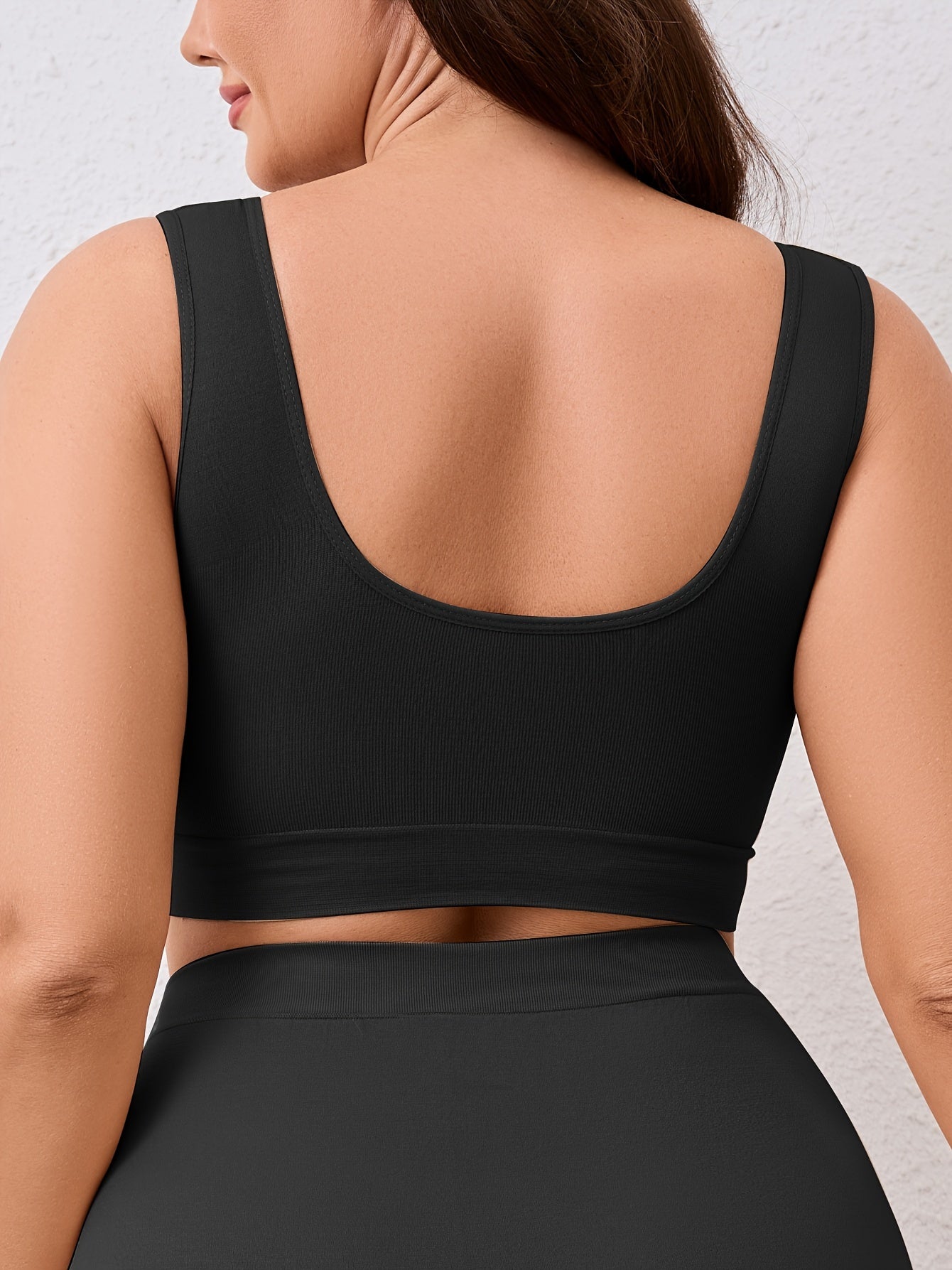 Women's Plus Size Sports Bras Breathable Wireless No-Pad Activewear Set