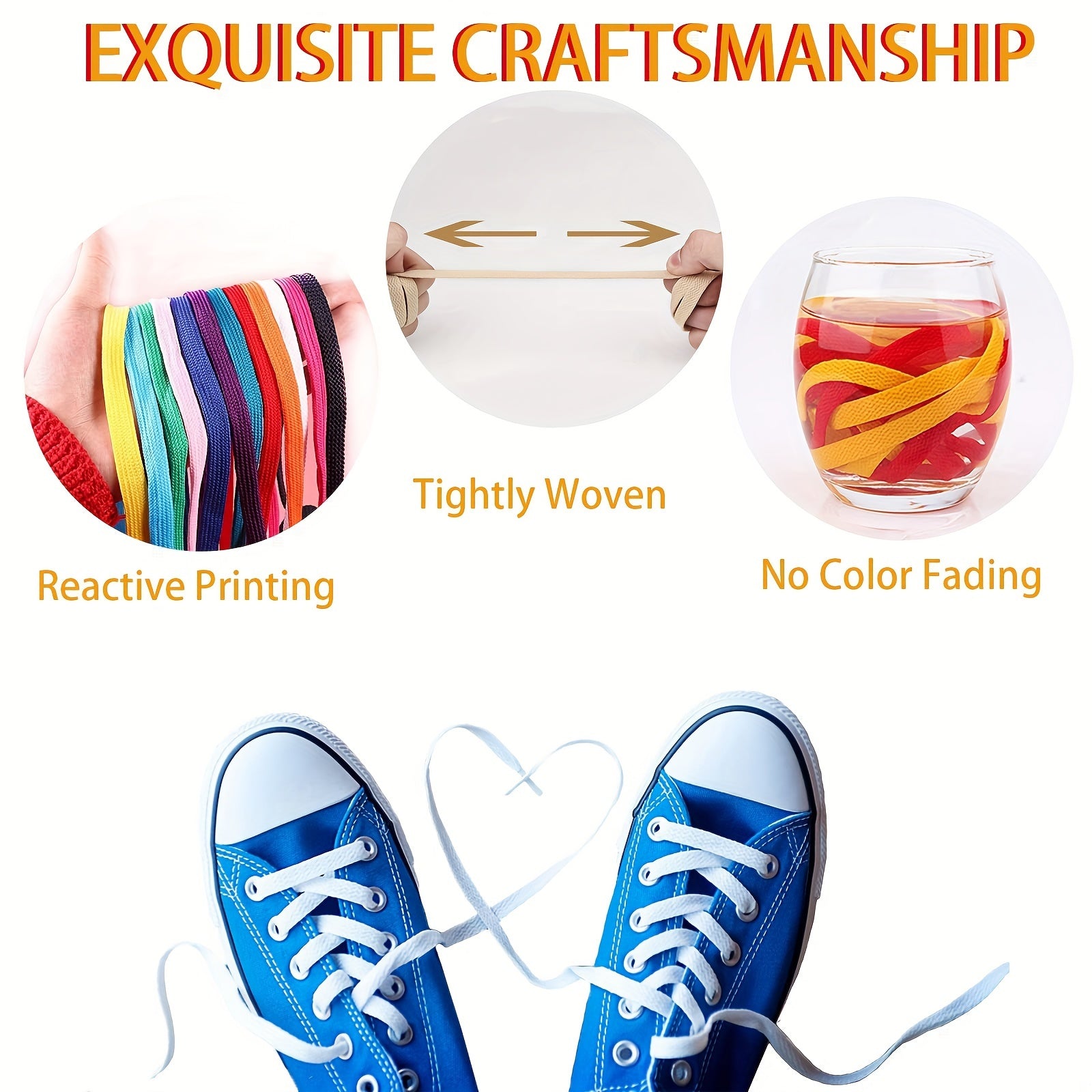 Unisex Multicolor Flat Shoe Laces 120cm 20 Pairs for Sneakers Boots