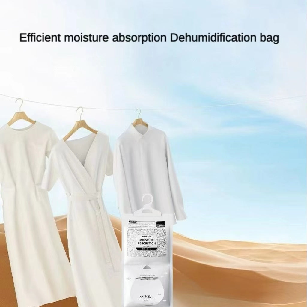4-Pc Moisture Absorber Bags Non-Electric Dehumidifier Pouches Closet Odor Eliminator