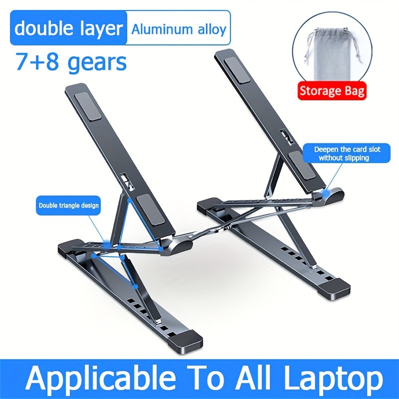 Adjustable Foldable Aluminum Laptop Stand for MacBook PC Tablet Notebook