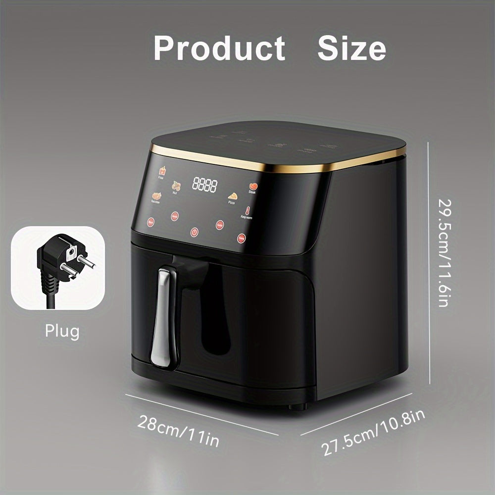 Large 8L Digital Air Fryer with 6-in-1 Functions Quiet Nonstick Dishwasher Safe
