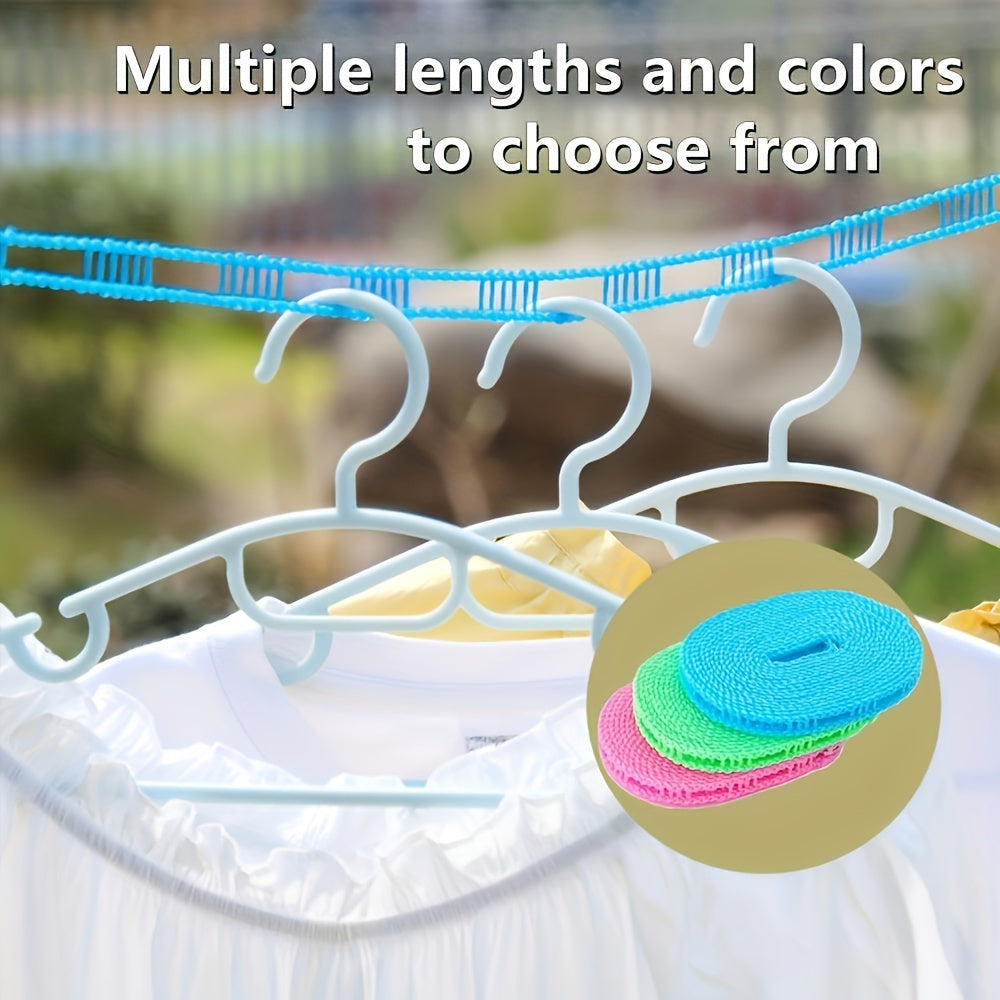 Set of 5 Outdoor Portable Clotheslines 10m Durable Windproof Plastic Laundry Line for Camping