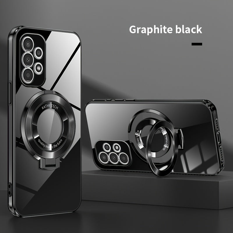 Electroplated Galaxy Phone Case with CD Holder Fall Protection Camera Guard for Samsung Galaxy Series