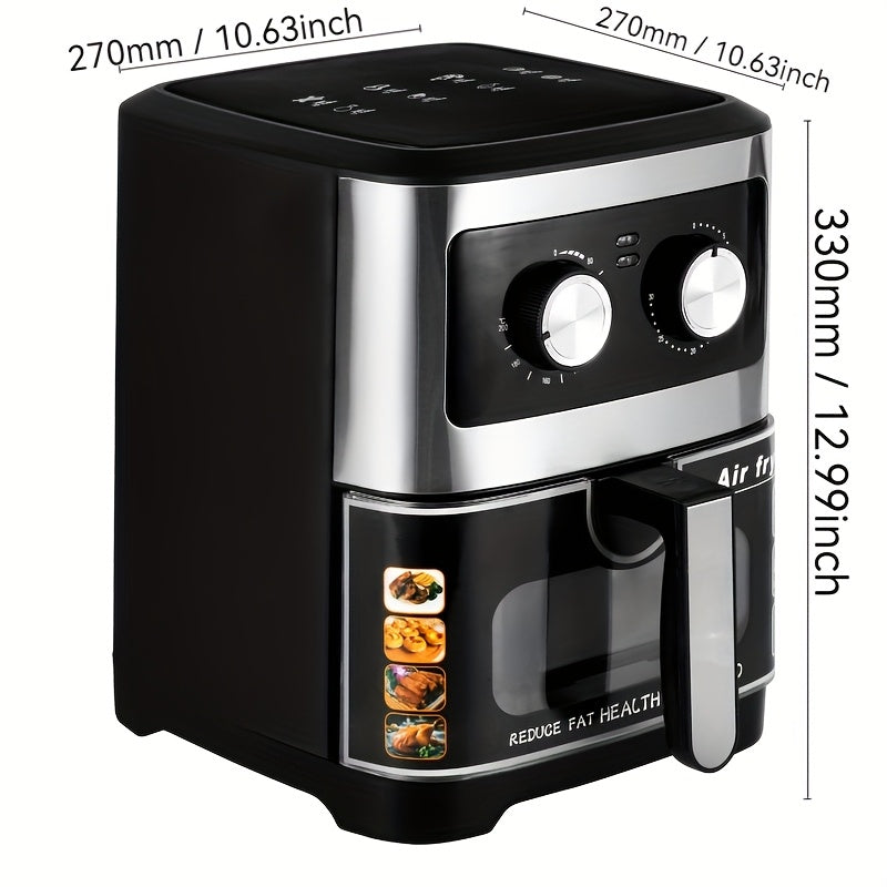 12L zanglamaydigan po'latdan yasalgan havo frayeri raqamli boshqaruvlar, yopishqoq bo'lmagan, idish-tovoq mos, 8 soniyali taymer