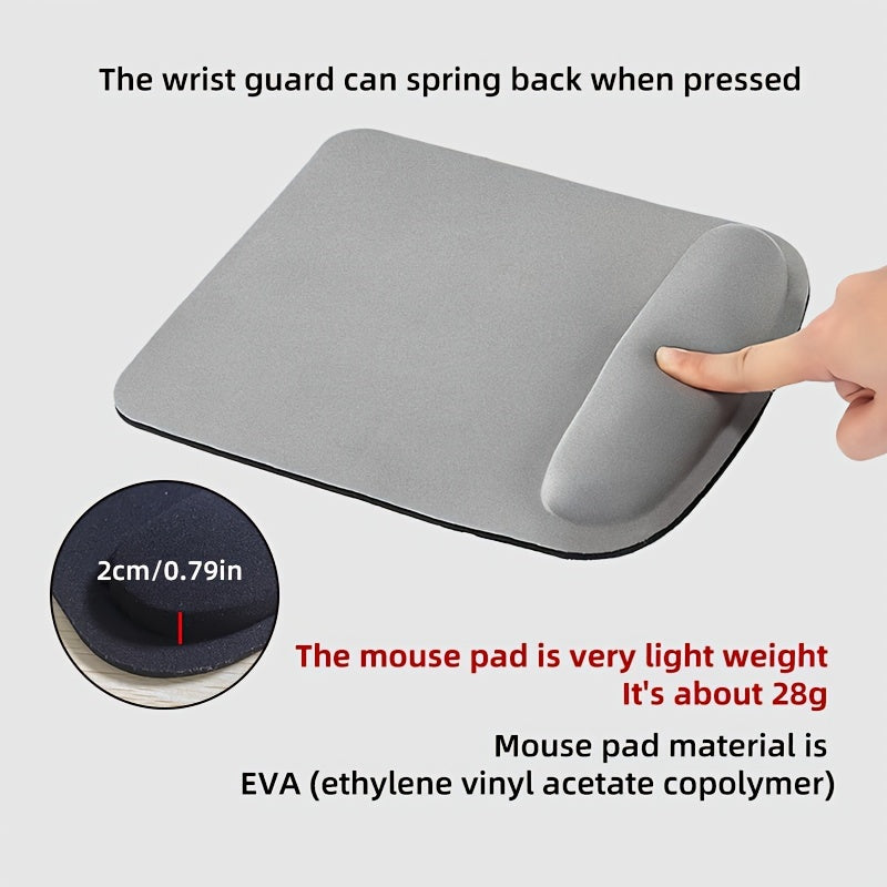 Solid Color Computer Wrist Support Pad with Mouse Pad and Hand Rest for Office Use
