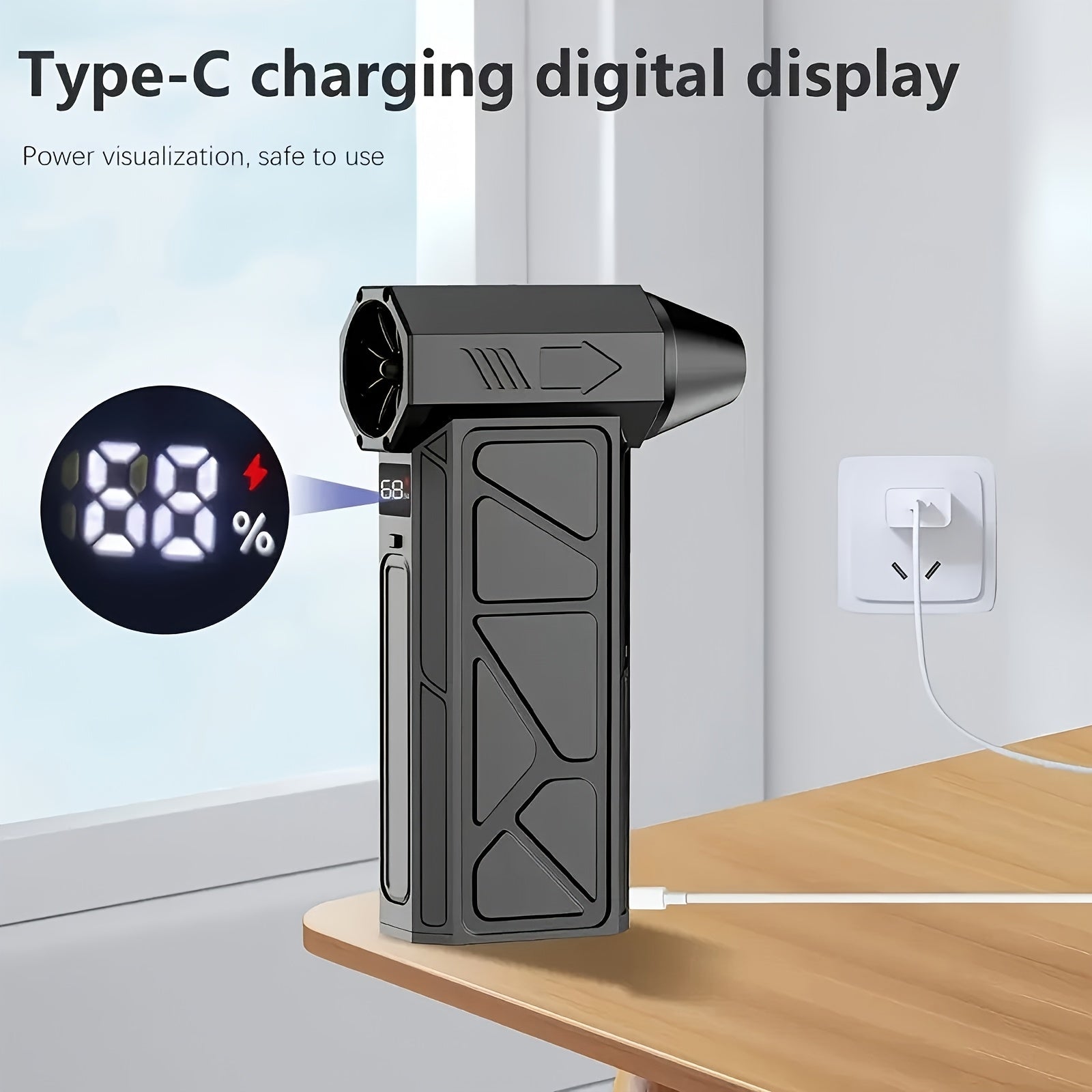 Portable Handheld Fan with Rechargeable Lithium Battery USB Charging for Outdoor Use