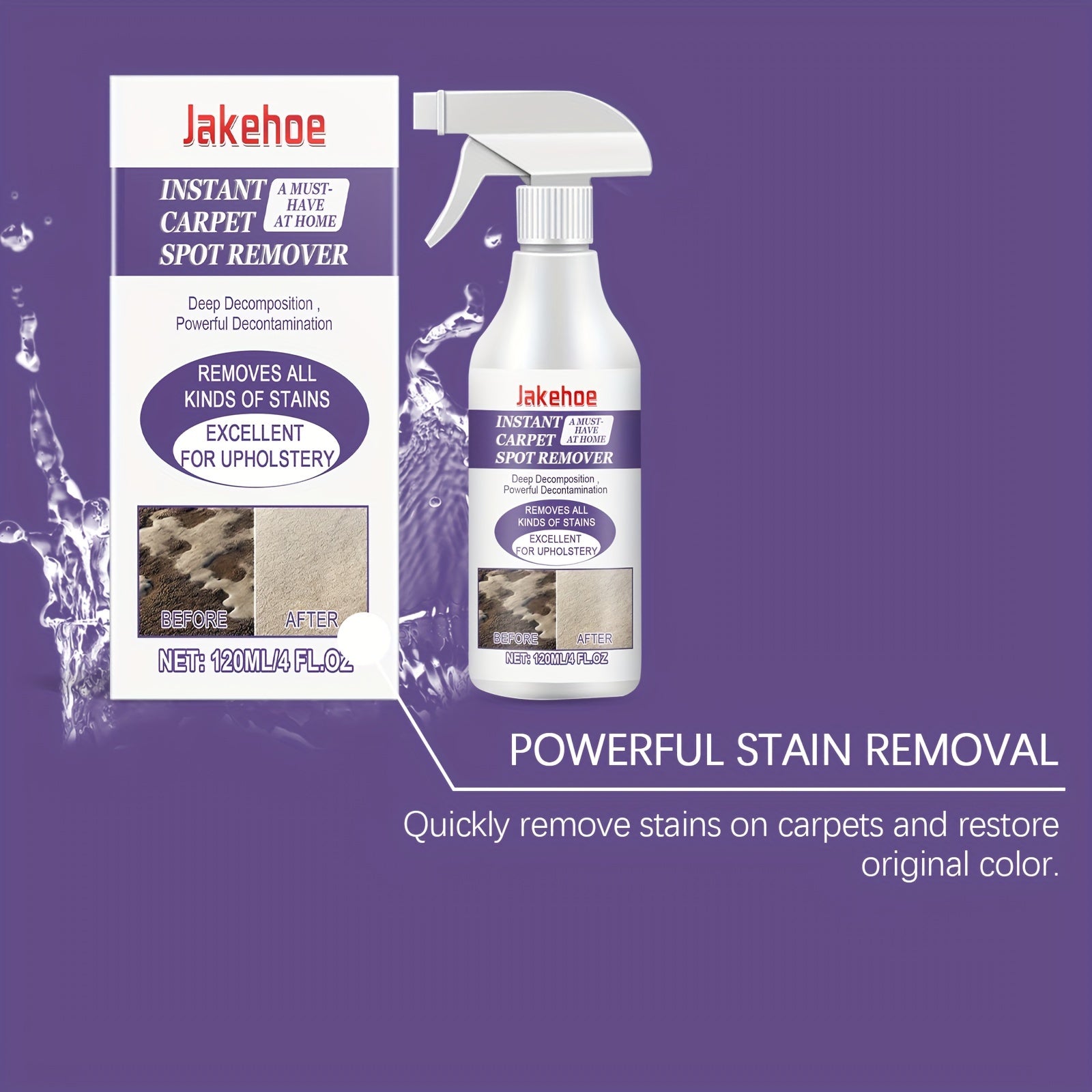 Samarali Gilam Ko'pik Tozalagichi - Dog'larni O'chiradi, Tez Quriydi, Chayish Shart Emas - Yashash xonasi va Yotoqxona tozalash uchun ideal, Uy tozalash mahsuloti, Ko'pik dog' o'chiruvchi