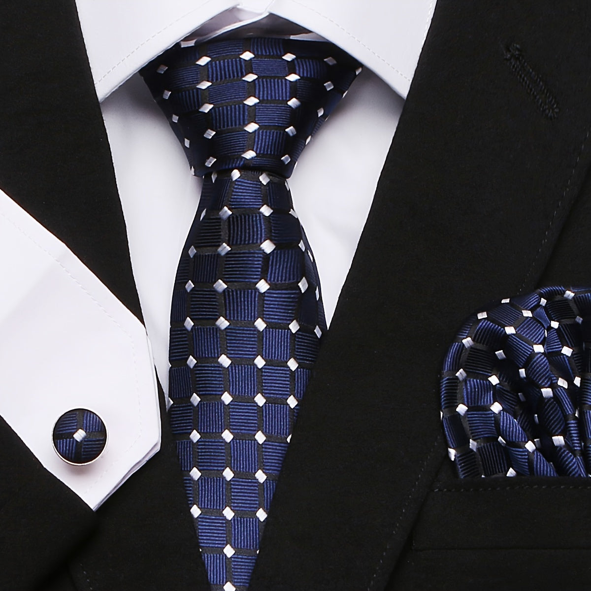 Elegant Paisley Stripe Tie Set with Pocket Square and Cufflinks for Weddings and Formal Events