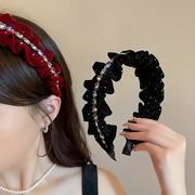 Black Velvet Headband with Rhinestones for Weddings and Formal Events