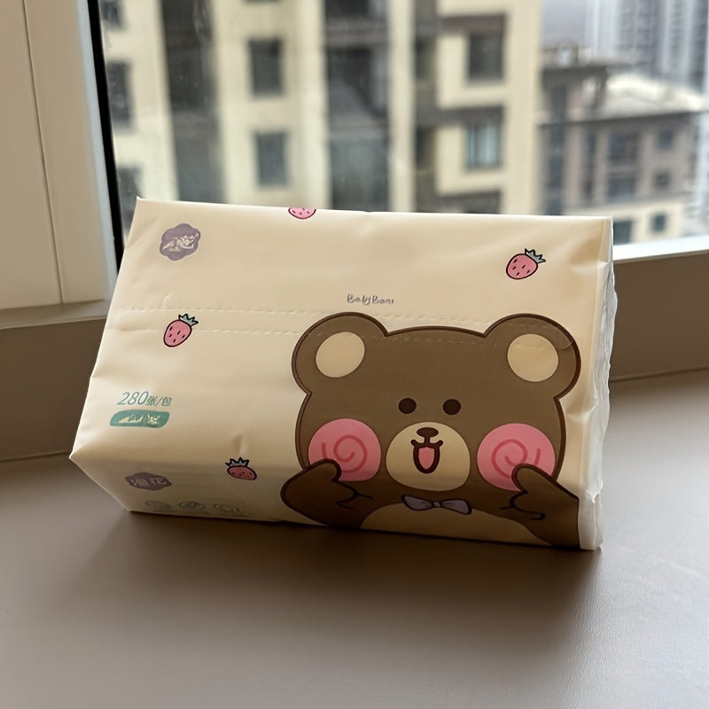 30-Pack 5-Ply Facial Tissues 280 Count Soft Unbleached Paper Thickened Napkins