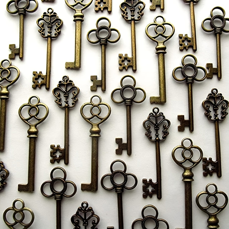 Assorted Large Skeleton Keys Set of 30 Antique Metal Door Lock Keys