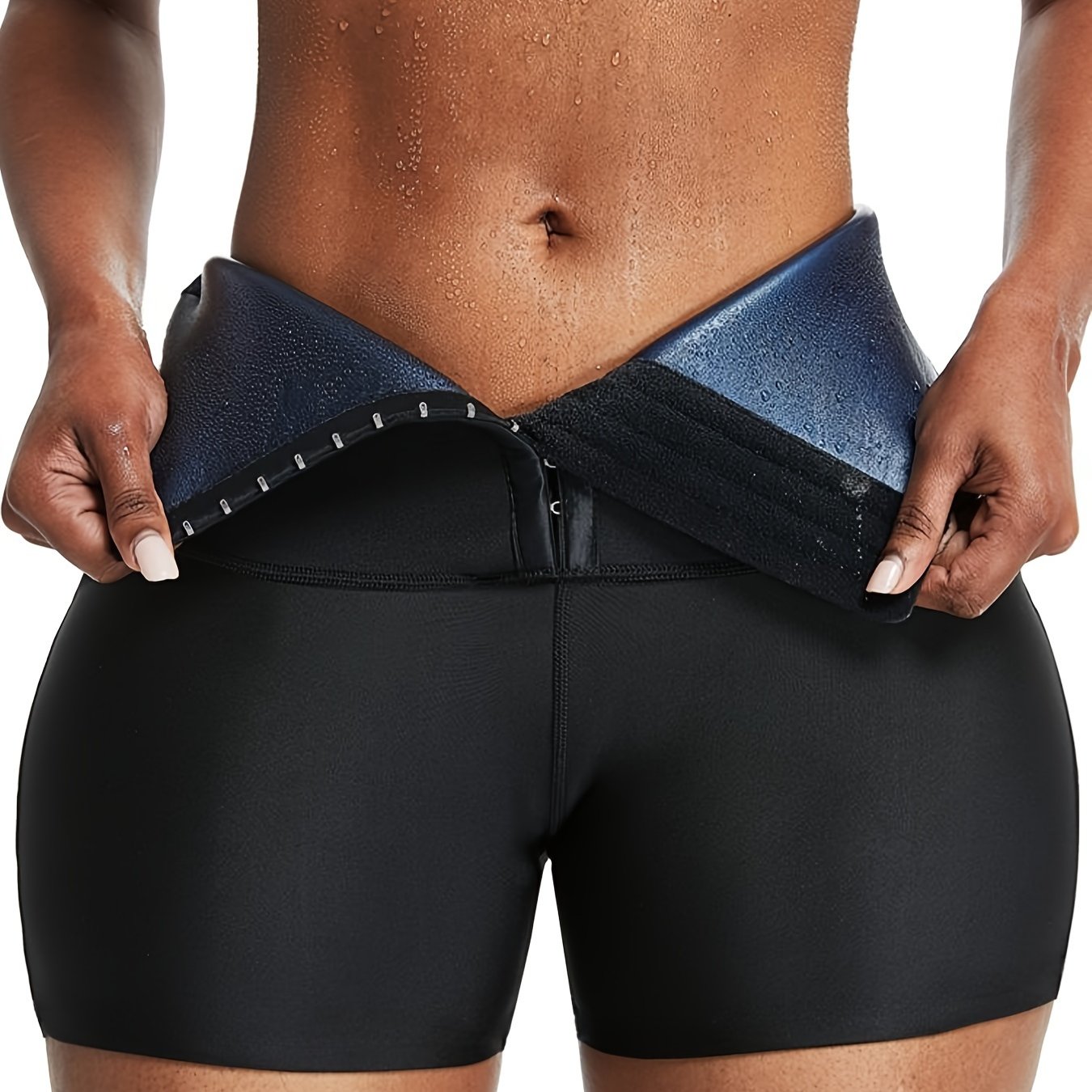 Women’s High-Waisted Shaping Sweat Shorts Tummy Control Workout Fitness Shorts