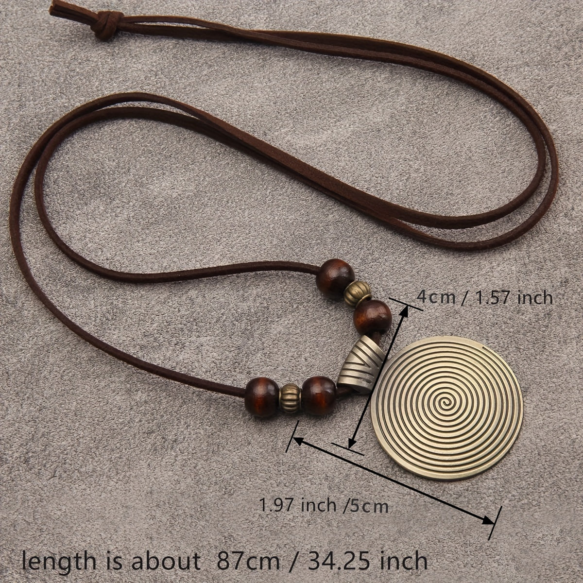 Vintage yog‘och bo‘yoqli zanjir, Zodiak belgilari, etnik uslub, onalar va ta'limchilar uchun sovg‘a