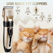 Electric Pet Grooming Clippers USB Rechargeable with Ceramic Blades for Cats and Dogs
