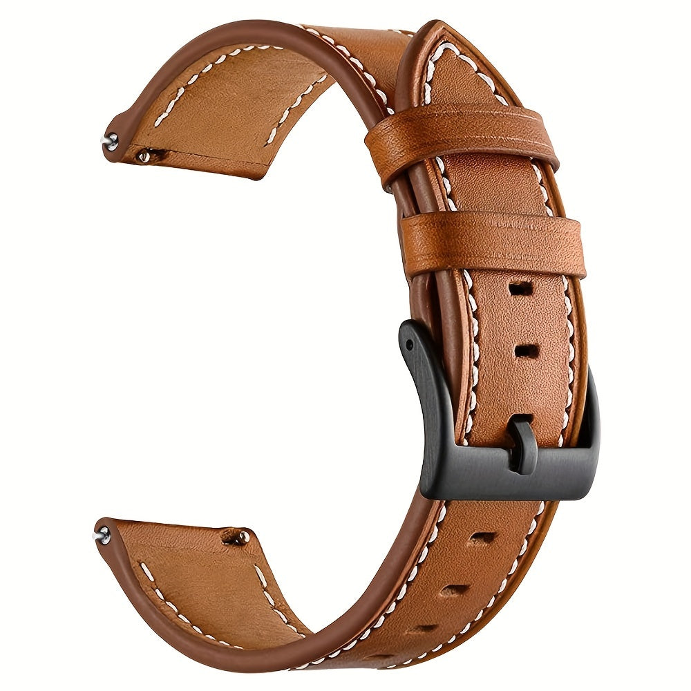 22mm PU Leather Watch Strap Adjustable Replacement for Smart Watches Men Women