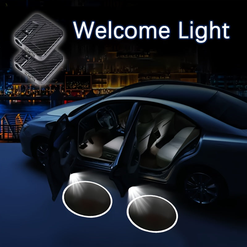 2 piezas de proyector de luz LED Luz de bienvenida de cortesía Logo de puerta de coche HD