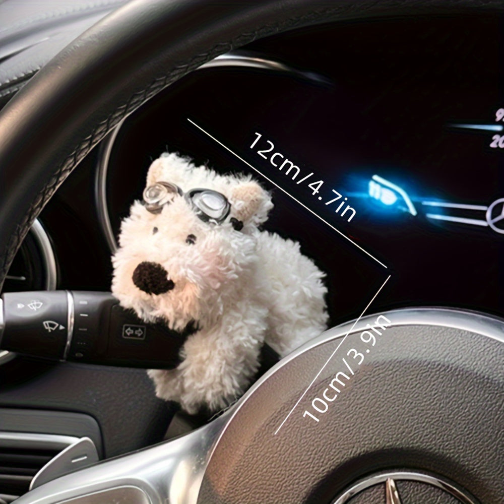 Unisex Fabric Plush Puppy Car Decor Soft Dashboard Accessories