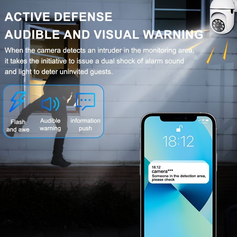 1440P Wi-Fi Indoor Outdoor Security Camera with Pan-Tilt-Zoom Color Night Vision Two-Way Audio Motion Detection