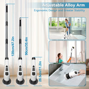 Cepillo de limpieza eléctrico inalámbrico giratorio con cabezales reemplazables y mango ajustable