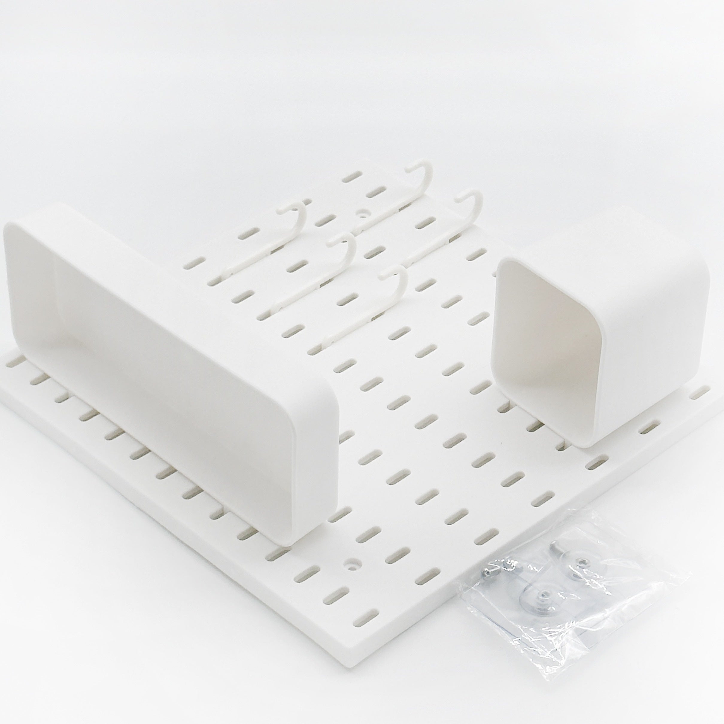 Caja de almacenamiento de tablero perforado de plástico, organizador de pared para dormitorio, cocina, baño