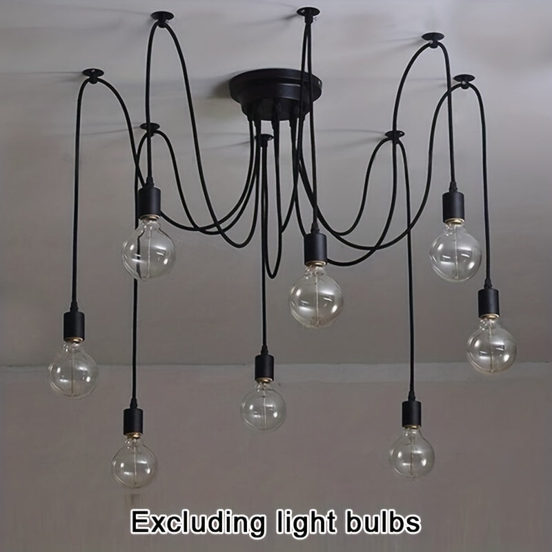 Industrial Chic Adjustable DIY Dining Chandelier with Multiple Heads Pendant Light