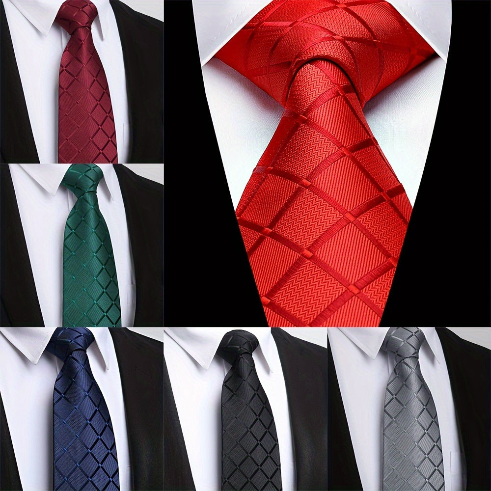 Erkaklar uchun Plaid galstuk 8cm keng, polyester, to'ylar, ziyofatlar, biznes uchun