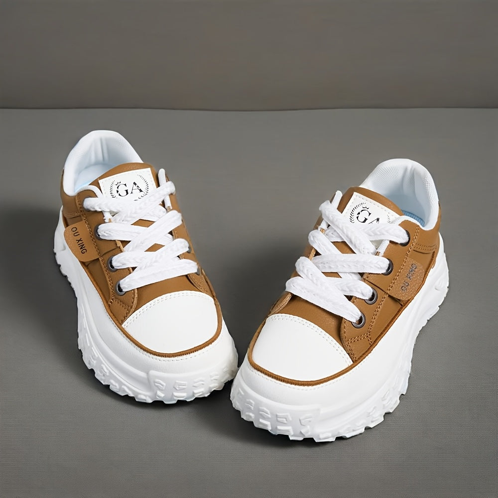 Women's Breathable Mesh Mid-Top Sneakers Lightweight Casual Shoes Pink Beige