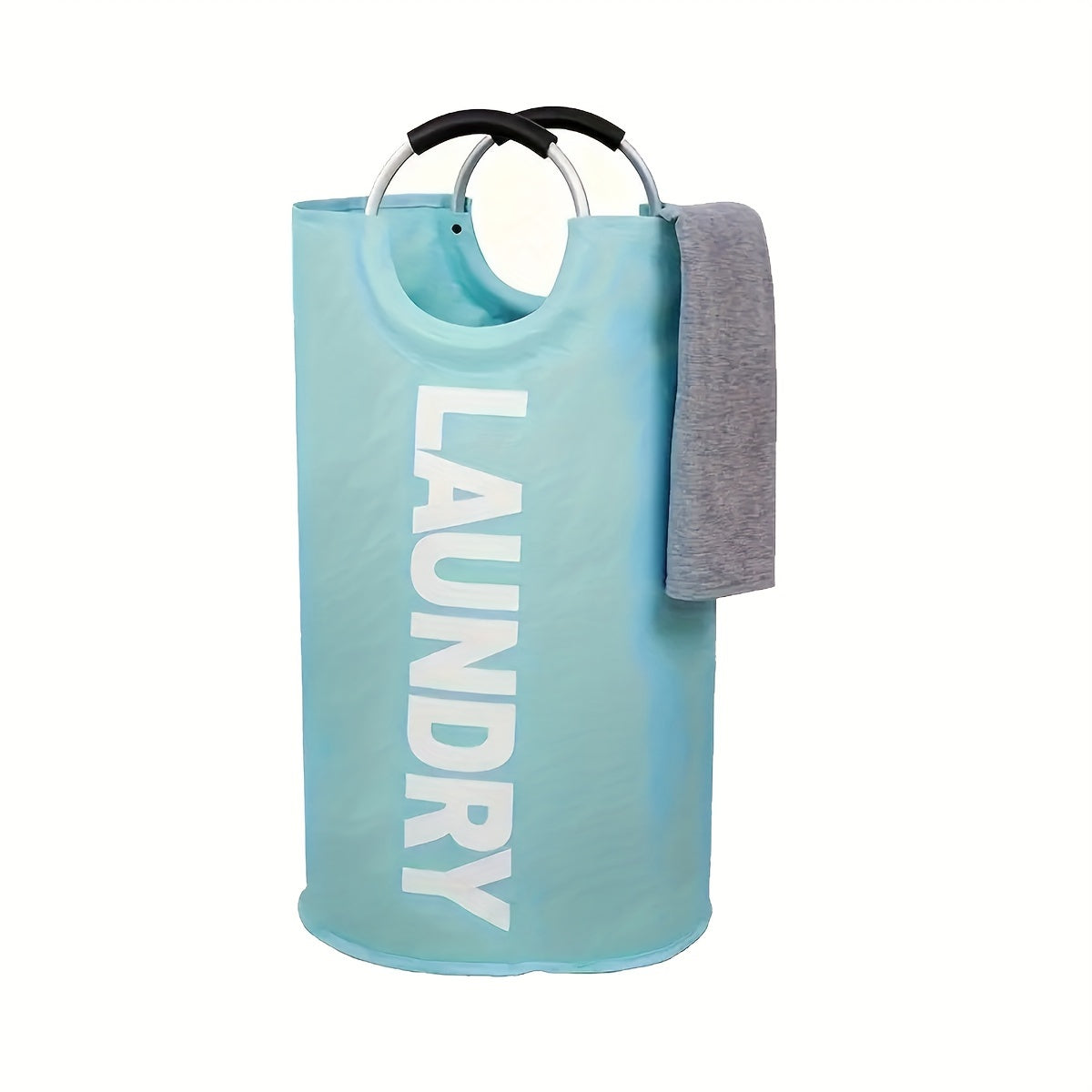 Extra-Large Waterproof Nylon Laundry Basket with Padded Handle Foldable Storage Bin