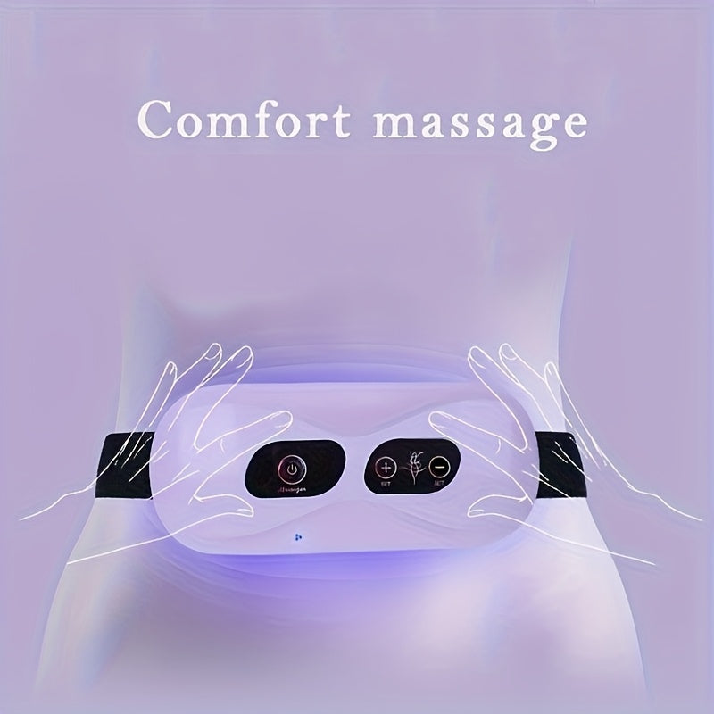 USB orqali zaryadlanadigan qorin massajchisi, issiqlik, tebranish, uyda foydalanish uchun zamonaviy dizayn, dam olish va sog'liqni yaxshilash uchun.
