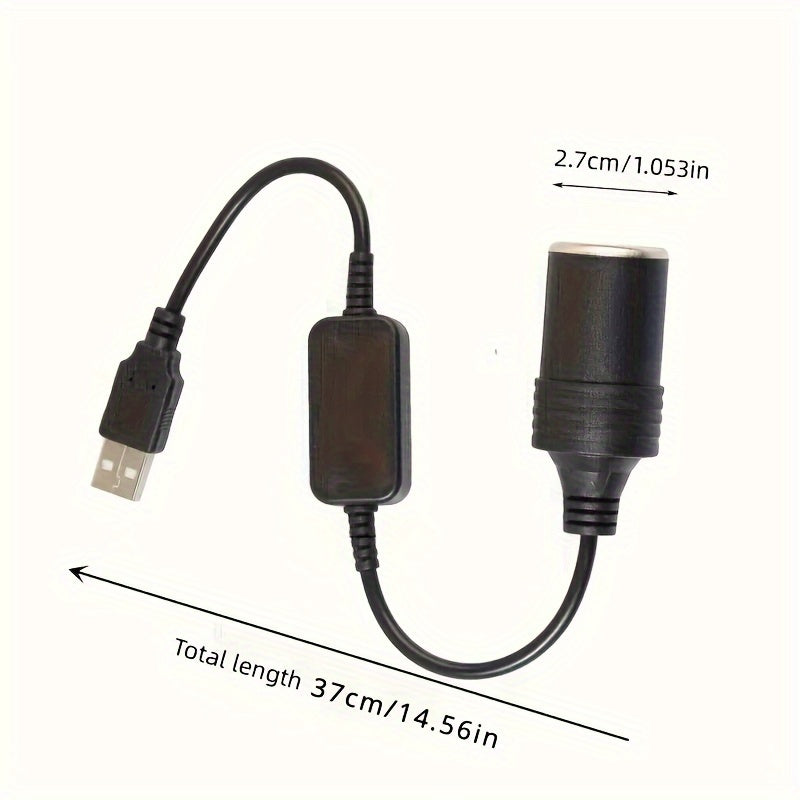 Adaptador de coche USB C a toma de corriente de 12V para coche, carga rápida, negro