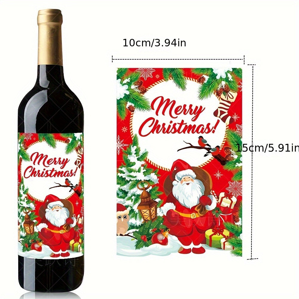 Christmas Wine Bottle Labels Paper Festive Party Decorations No Electricity Needed