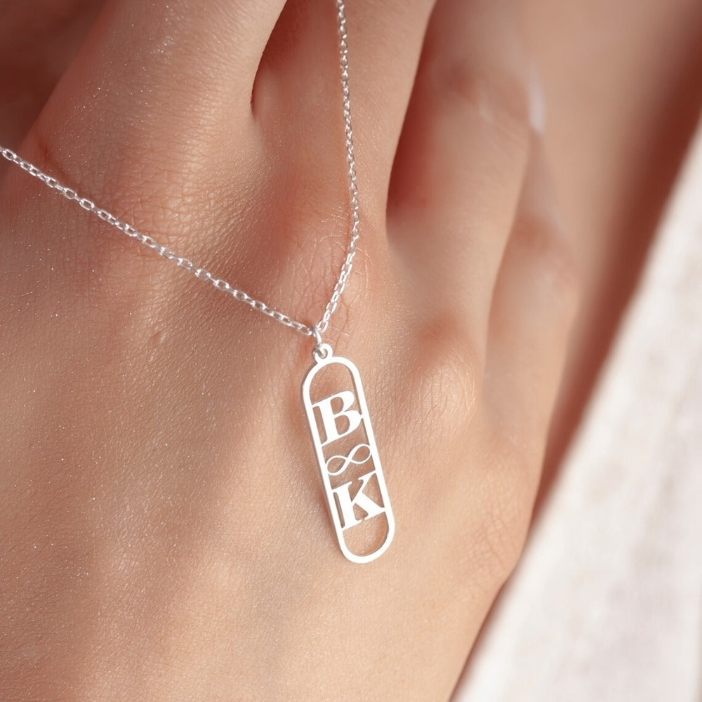 Personalized Stainless Steel Initial Charm Pendant Necklace Custom Name Gift for Valentine's Day