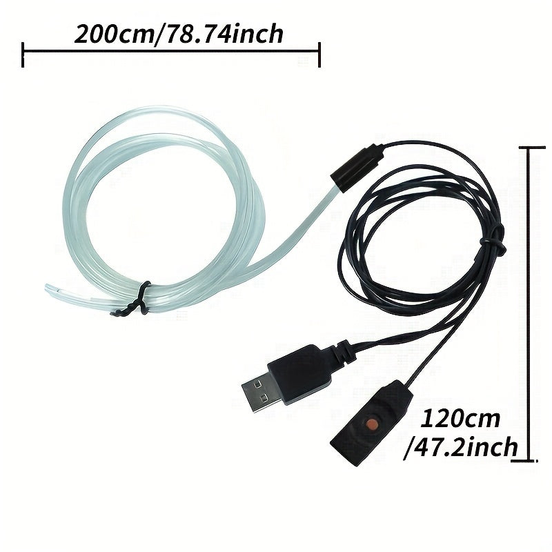 RGB LED автомобильная внутренняя подсветка, световая лента 2м 4м, USB, гибкий неон