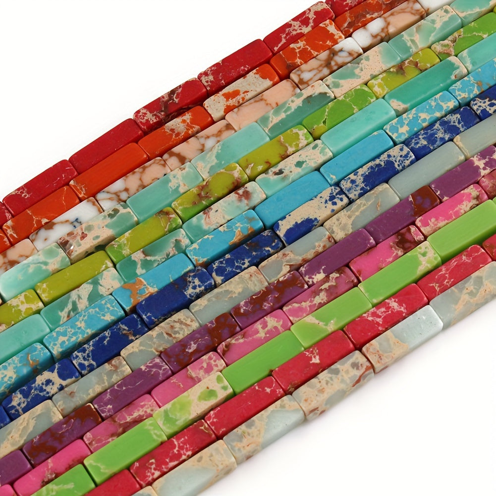 Natural Stone Jasper and Shoushan Beads Set for Jewelry Making Multicolor Cylindrical