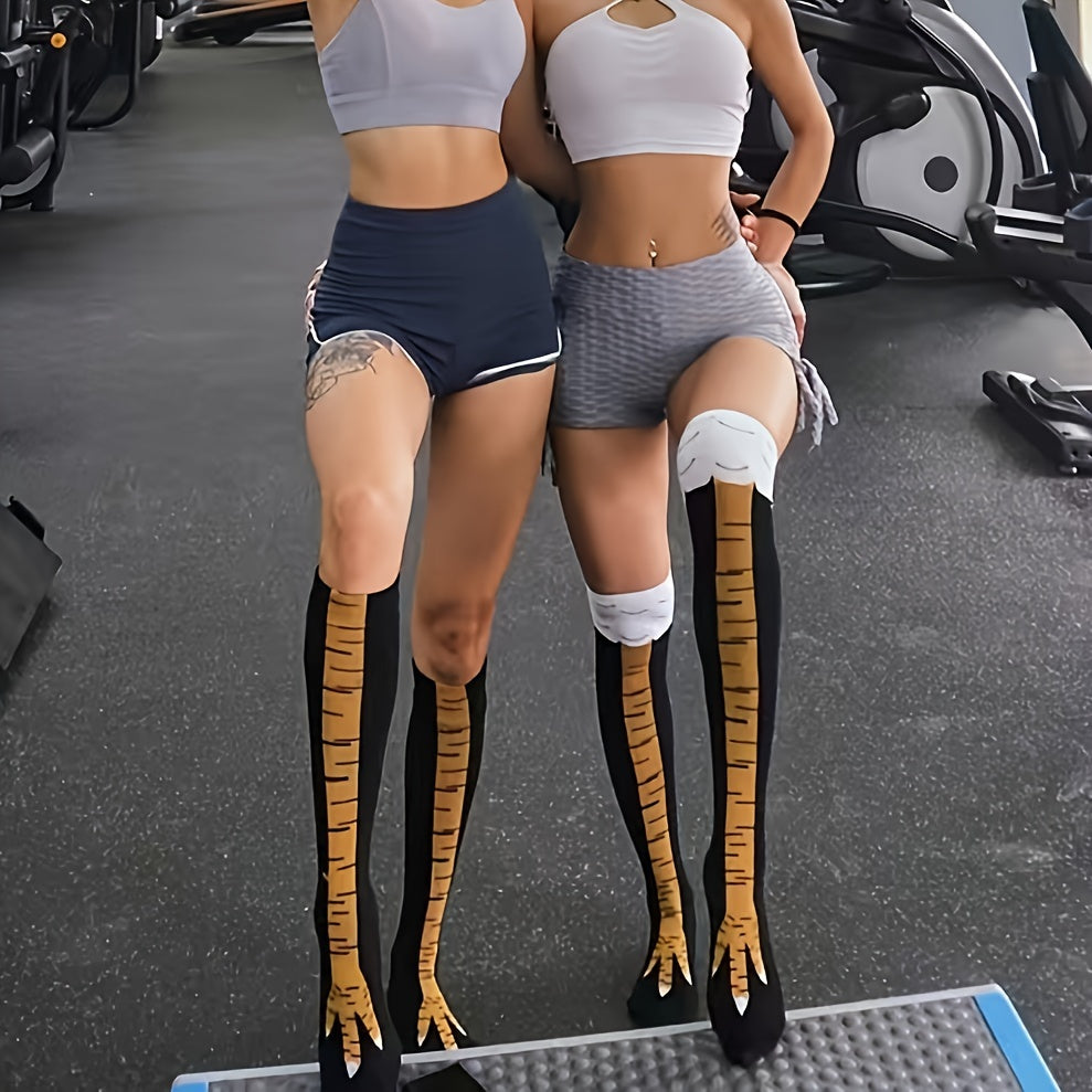 Funny Chicken Claw Socks for Men and Women Summer Gym Cartoon Knit Polyester 1 or 2 Pairs