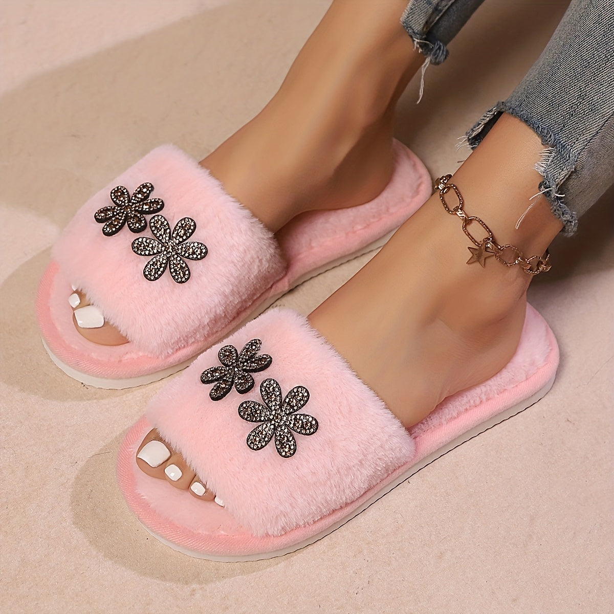 Women’s Cozy Slip-On Moccasin Slippers Soft Fabric EVA Sole Indoor Outdoor