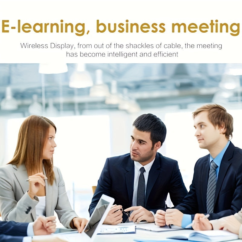 Беспроводной HDTV адаптер-стик: Anycast 1080p, подключи и работай, режим зеркалирования и расширения, SmartSee DLNA AirPlay для домашнего кинотеатра, PPT, образования, вечеринок - питание от USB, черный, встречи.