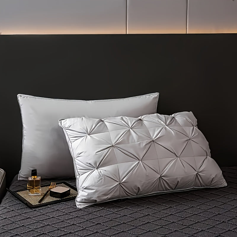 "Super Soft Cervical Support Sleeping Pillow, 1 dona - Erkaklar va Ayollar uchun ideal, Mehmonxona, Yotoqxona, Mehmon xonasi va Uyda foydalanish uchun Non-Collapse yadro bilan. Nafas oladigan, Gippoallergen va Ergonomik dizayn bilan qulay uyqu uchun."