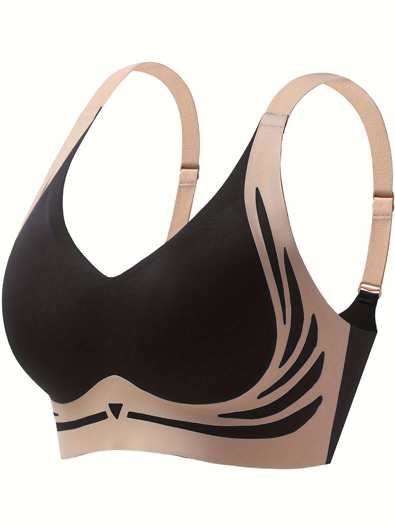 Sujetador casual cómodo para mujer negro una talla sin aros ni aros