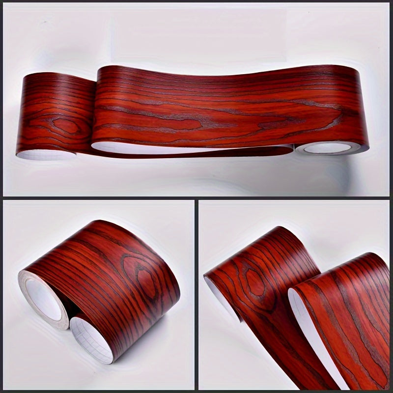 Self-Adhesive Wall Corner Decor Wood Grain Skirting Line 8cm x 5m