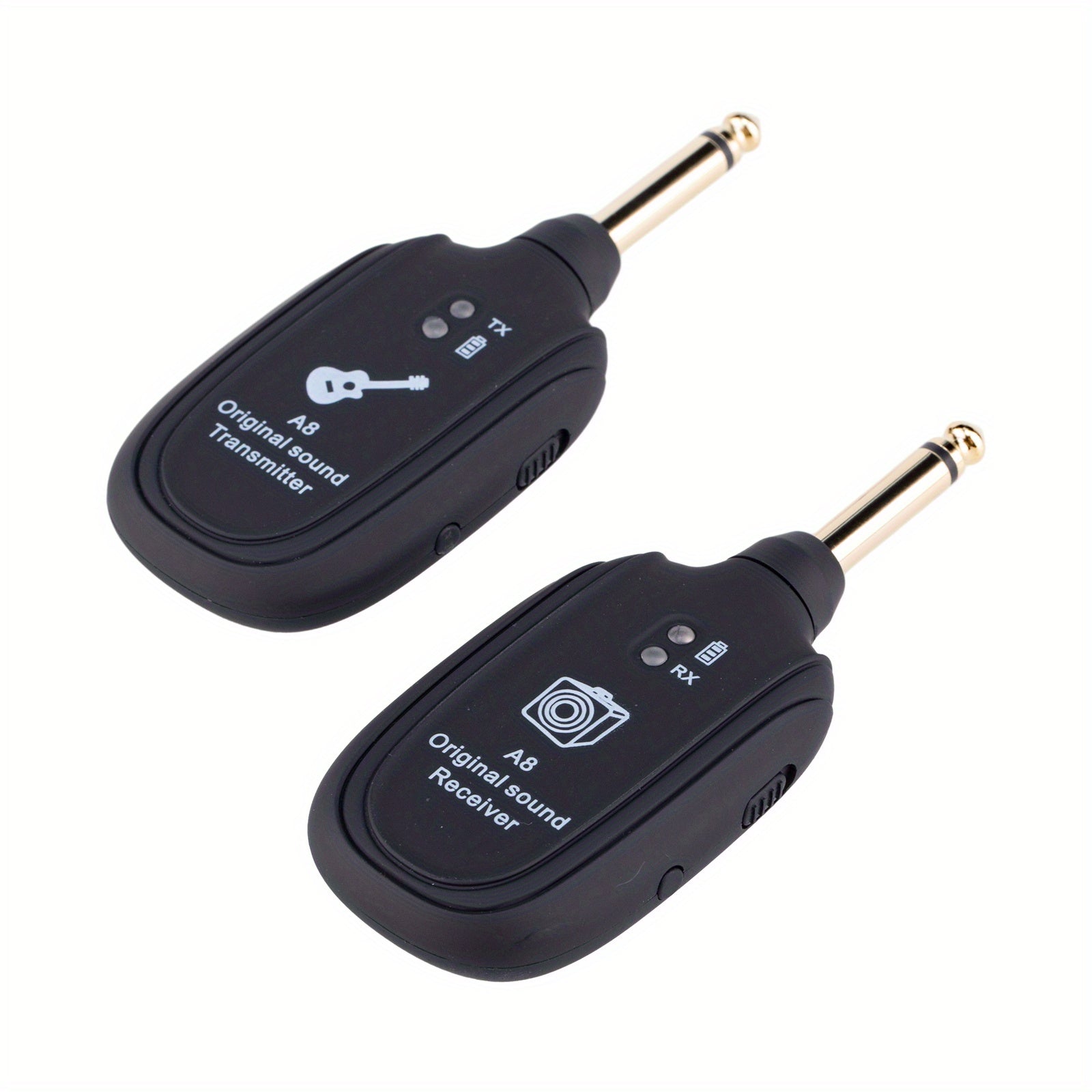Wireless Electric Guitar Pickup Transmitter Receiver System Black for Stage Performance
