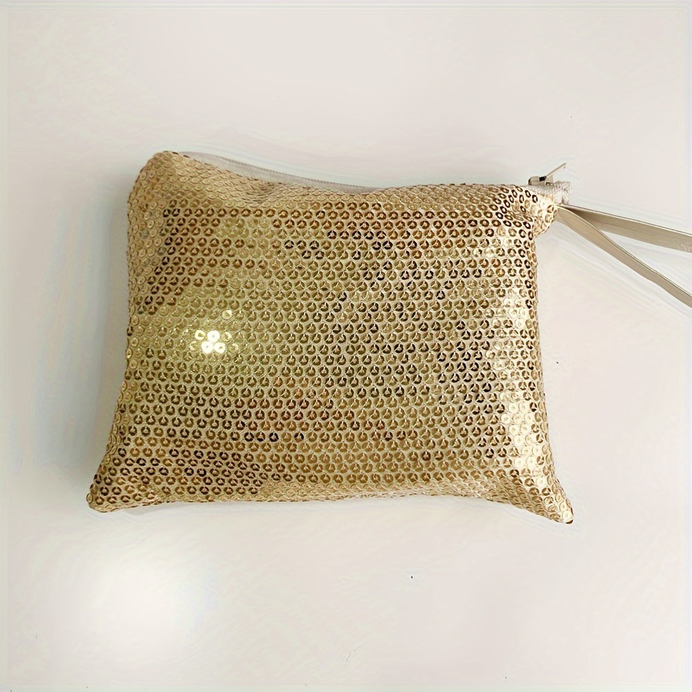 Women's Foldable Portable Travel Ballet Flat Shoes With Sequins and Pouch