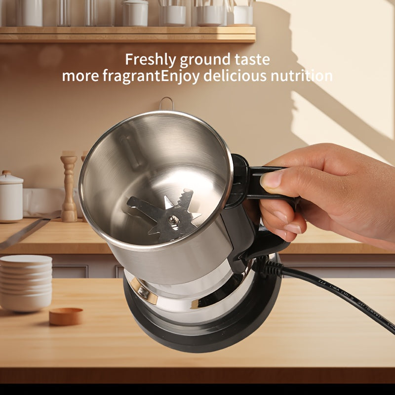 Мини-электрическая кофемолка для дома с однокнопочным управлением, защитой от перегрева, измельчением специй и зерен