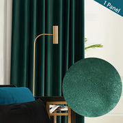 Dark Green Velvet Curtains for Bedroom Insulation and Privacy