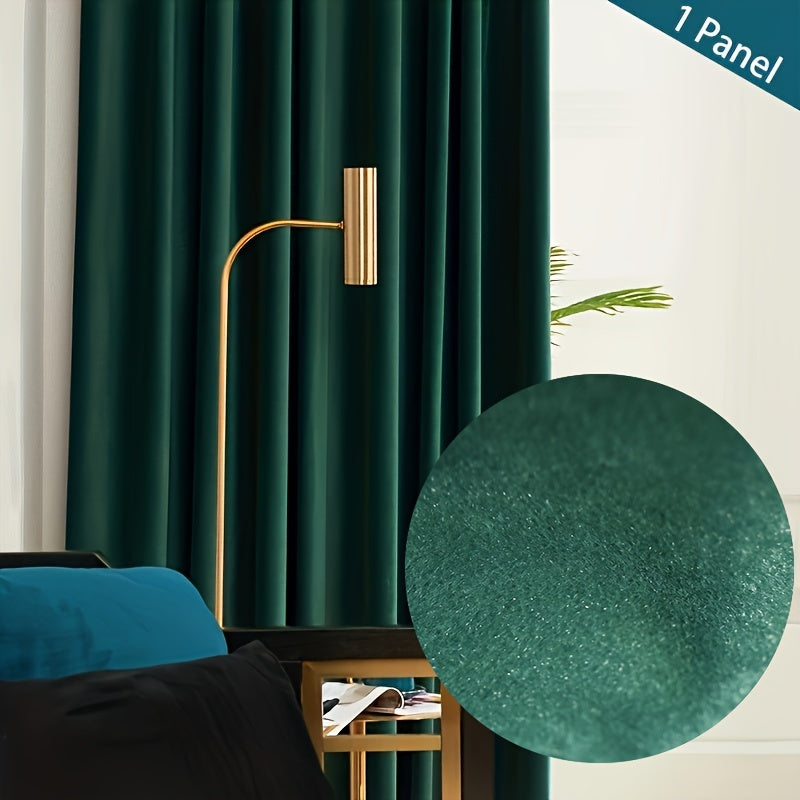 Dark Green Velvet Curtains for Bedroom Insulation and Privacy