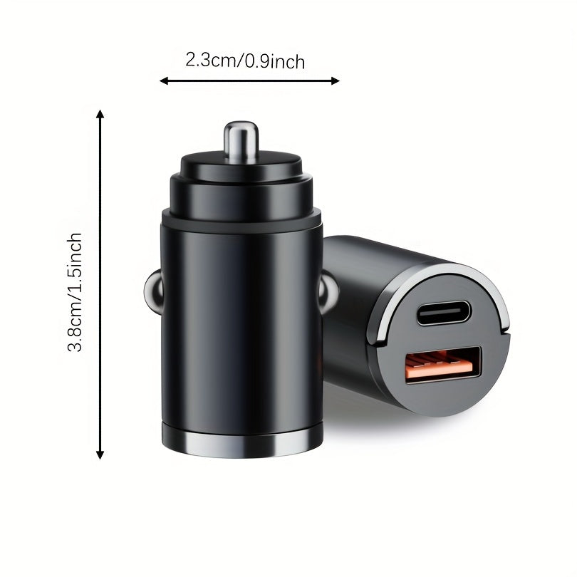 100W Dual Port Car Charger Fast Charging QC Type C Compact Lightweight Compatible with iPhone Galaxy Pixel