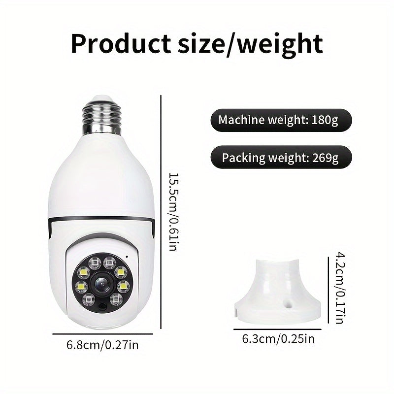 WiFi HD E27 Bulb Camera with Night Vision and Two-Way Audio