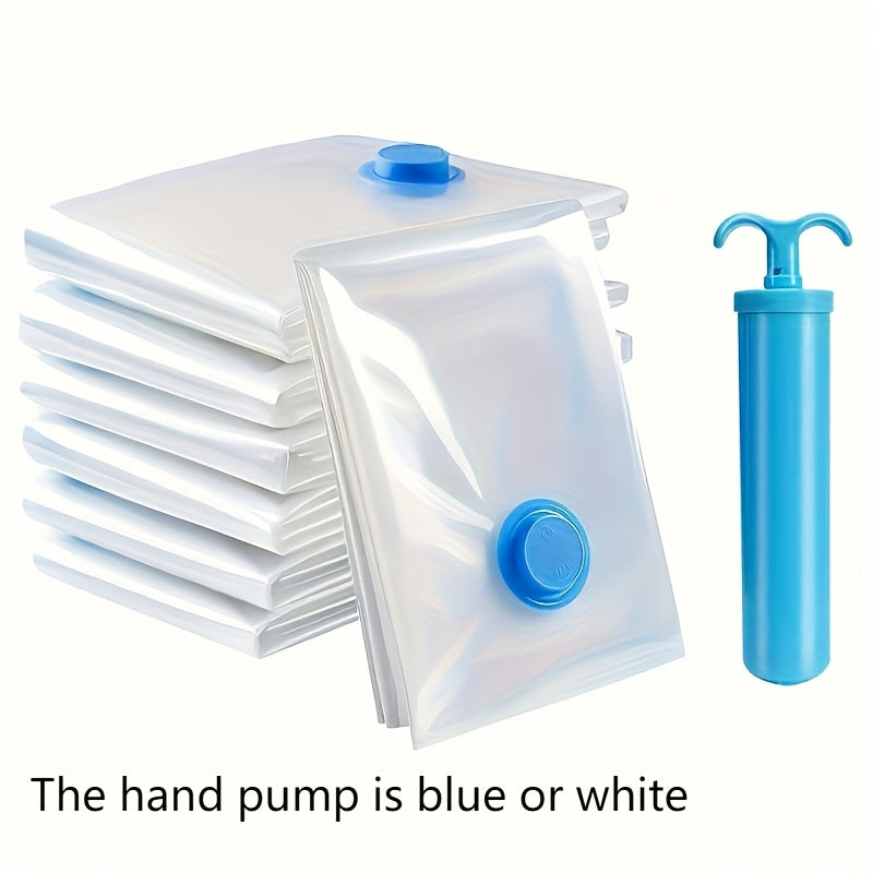 5 piezas de bolsas de almacenamiento al vacío con bomba manual para ropa de cama, ropa, quilts y edredones