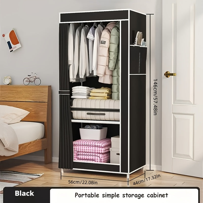 3.2 Cu Ft Storage Closet with Metal Frame for Bedroom Home Organization