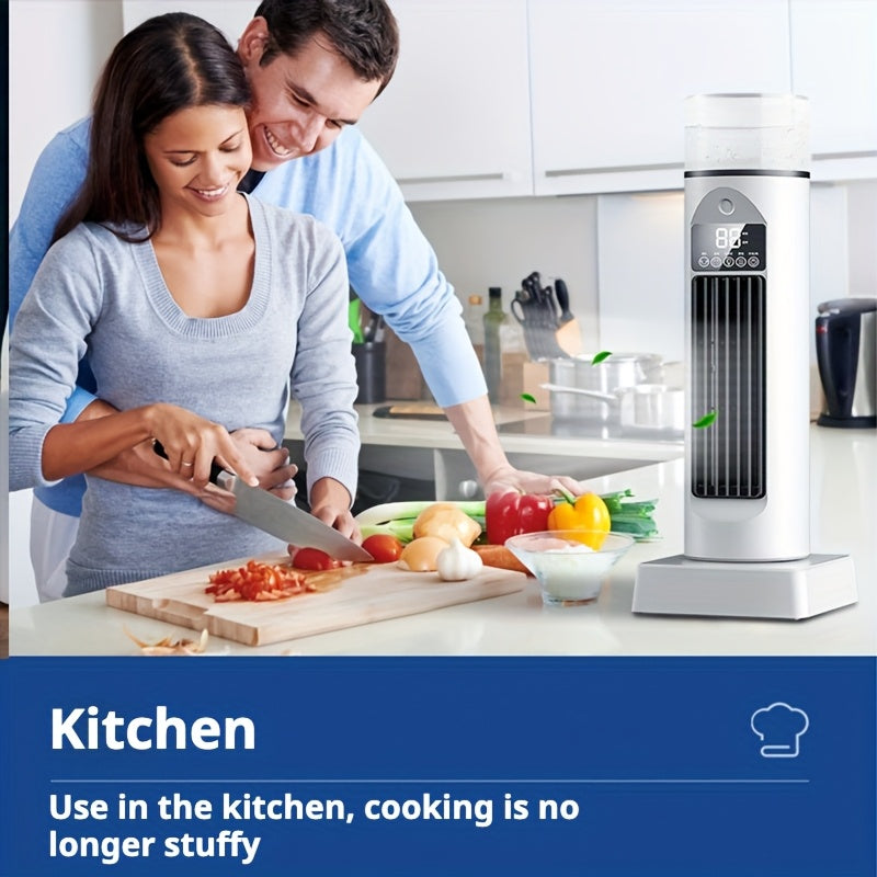 Portable Desktop Air Conditioner Fan with Mist Cooling 6 Speed Swing Timer Office Bedroom Outdoor